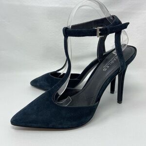 Charles by Charles David T-strap Pumps In Black Suede, Women’s Size US 9.5 M